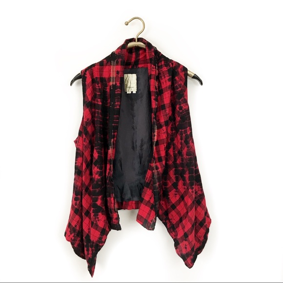 Anthropologie Tops - Anthropologie elevenses Roxanne gingham red vest